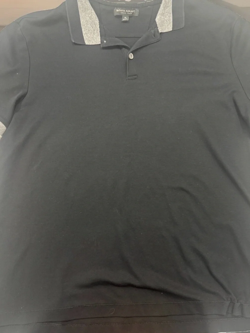 Banana Republic Black Polo with Gray Contrast Collar